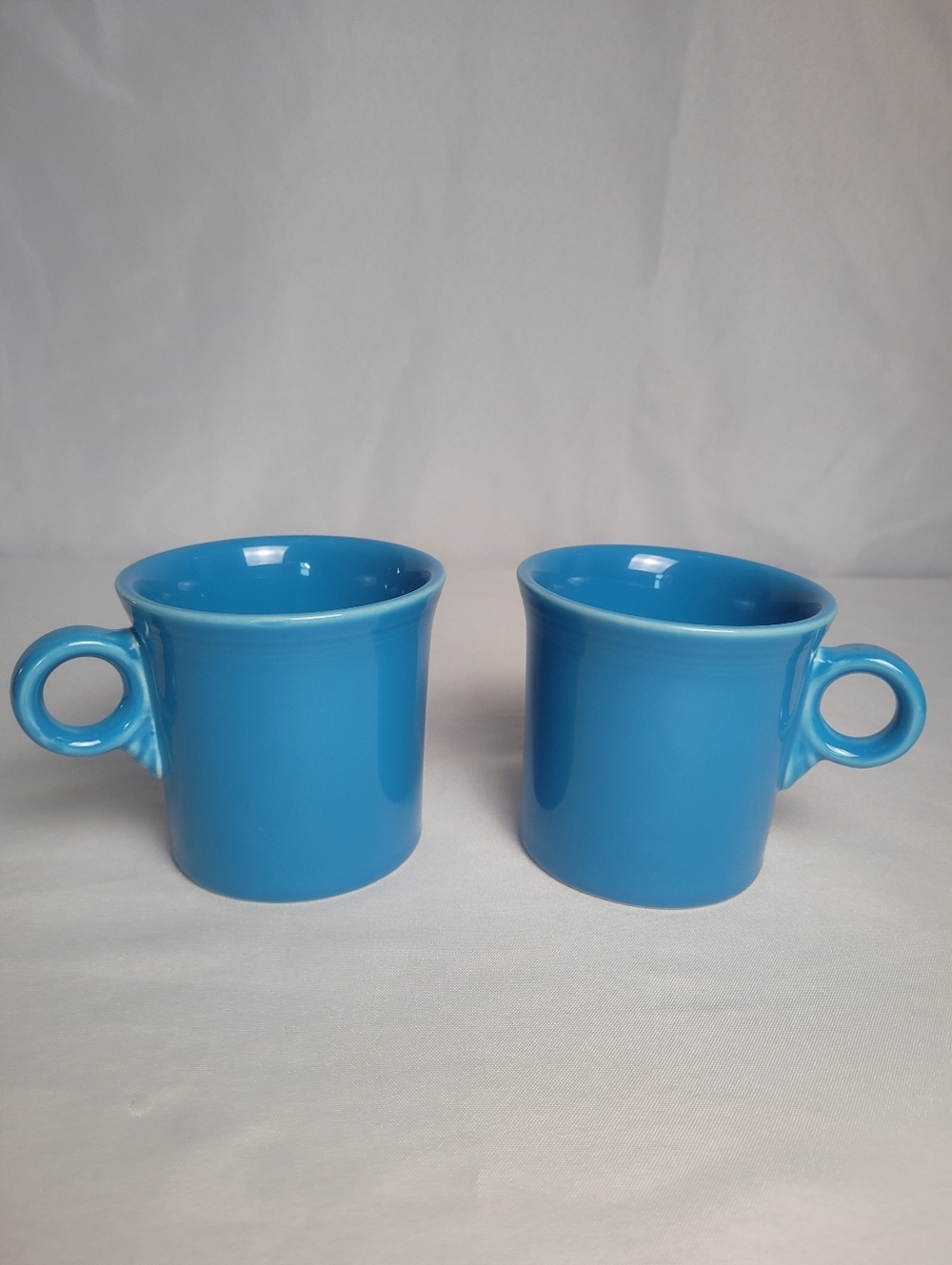 Fiestaware Lot Of 2 Peacock Blue Coffee Mugs Homer Laughlin